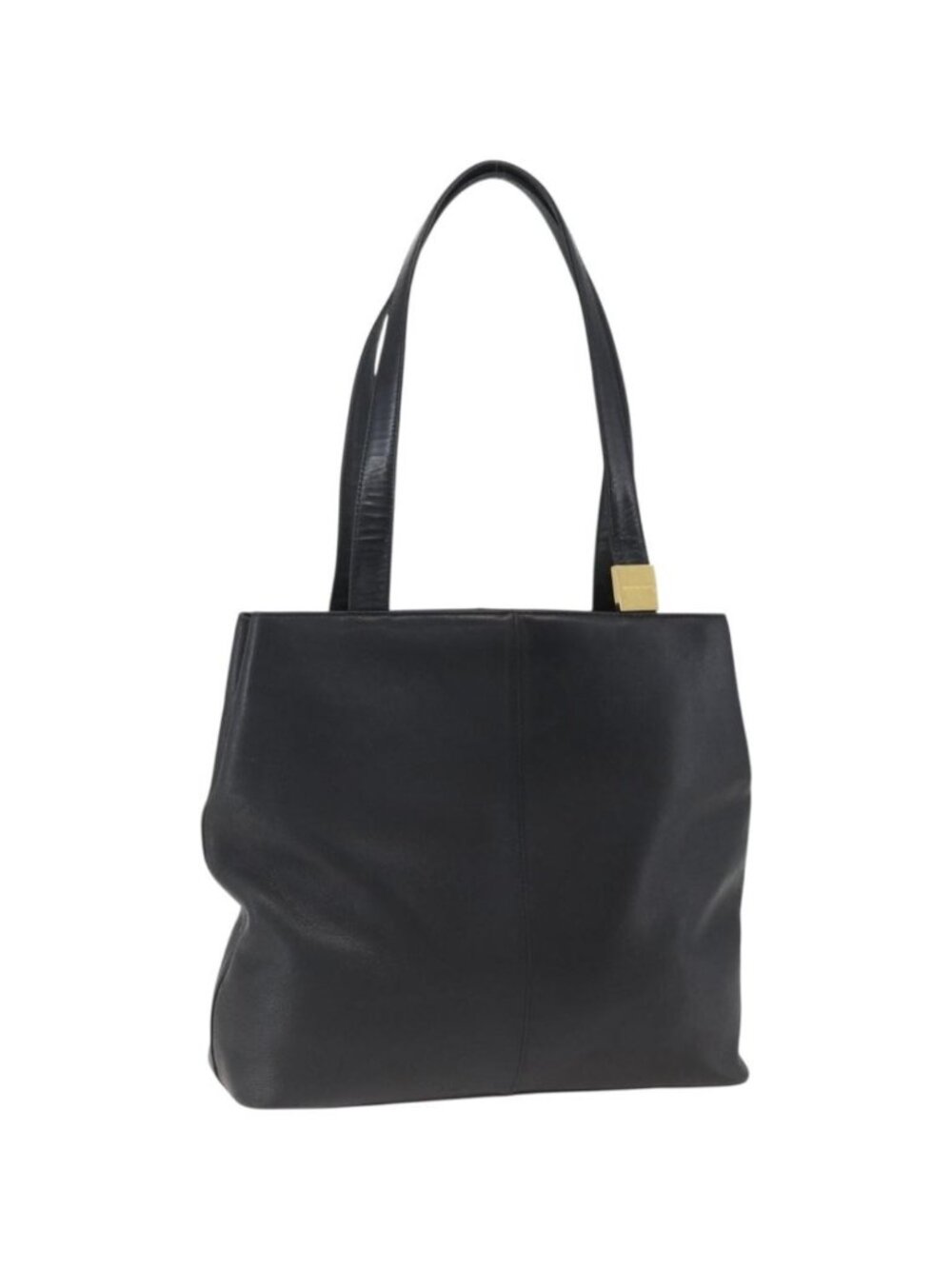 BURBERRY Tote Bag Leather Black Gold